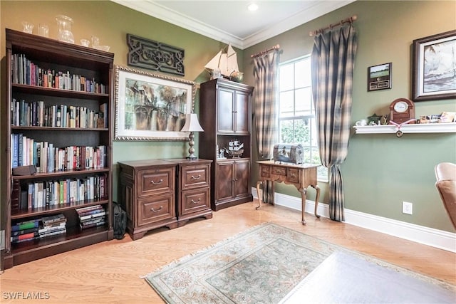 interior space featuring ornamental molding