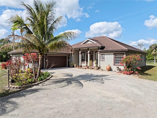 view of front of home with a garage