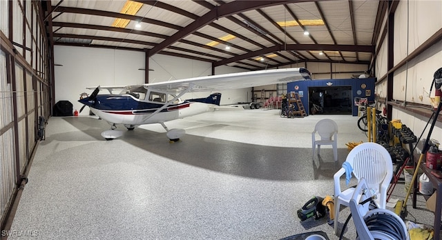 garage featuring metal wall