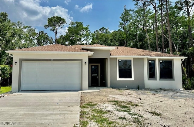 view of front of house with a garage