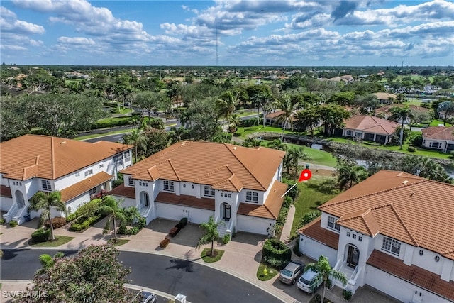 bird's eye view with a residential view