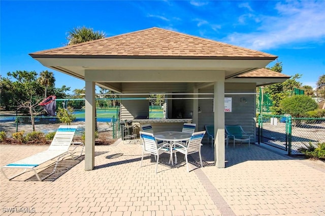 view of patio / terrace featuring a gazebo