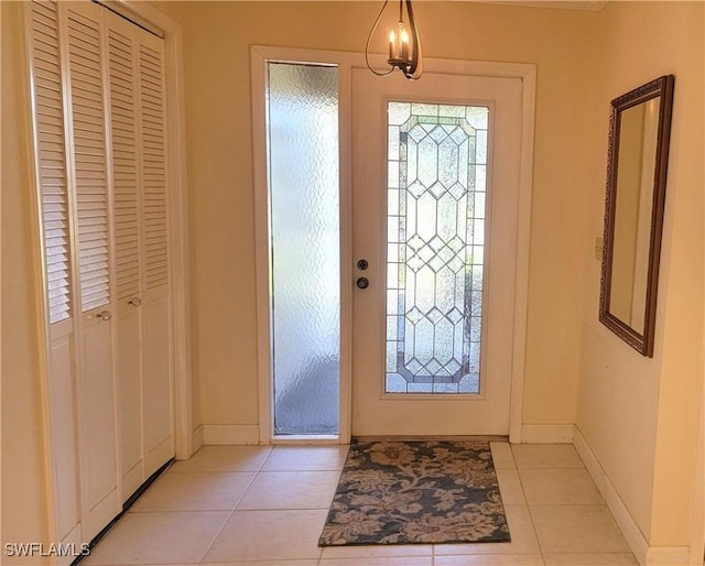 view of tiled foyer