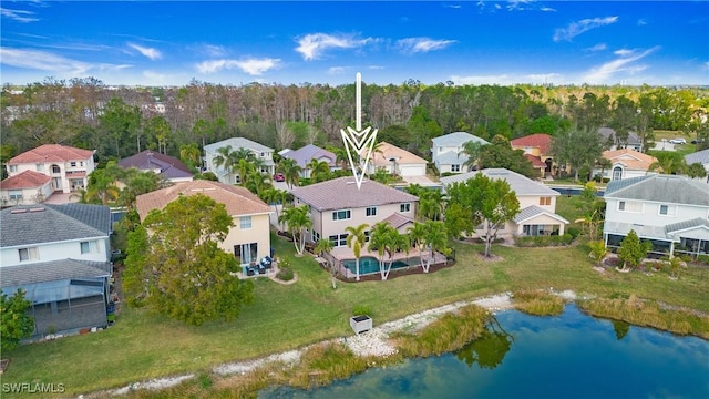 bird's eye view with a residential view