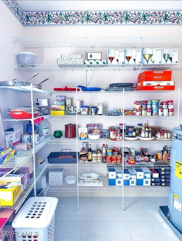 pantry featuring water heater