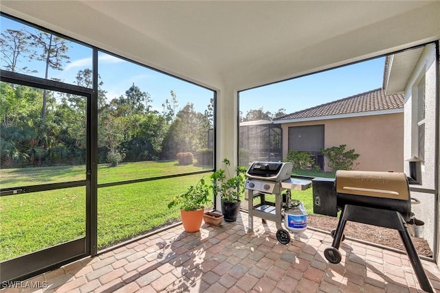 view of sunroom