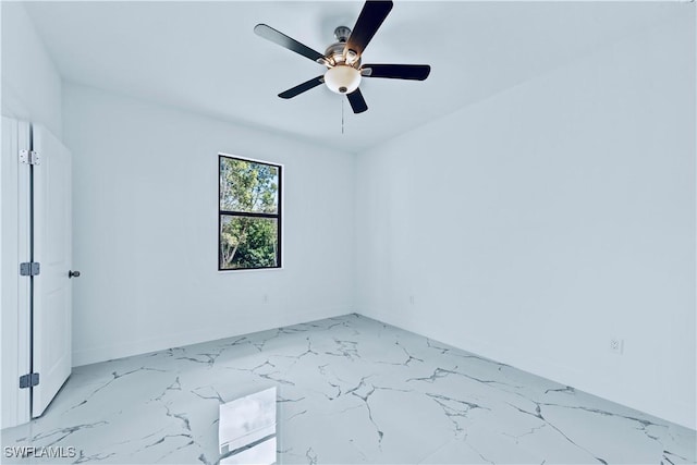 unfurnished room featuring ceiling fan