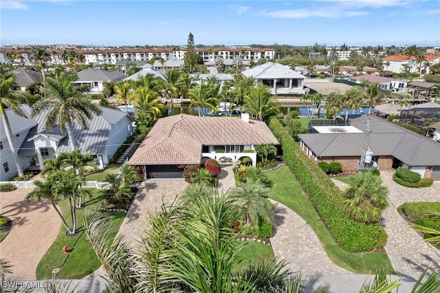 aerial view with a residential view