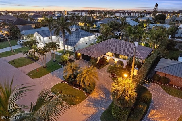 aerial view featuring a residential view