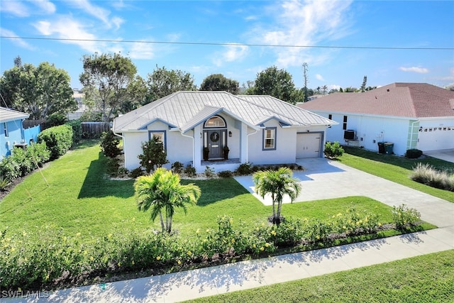 1533 San Marco Rd, Marco Island, FL 34145 - view of front of property with stucco siding, a garage, concrete driveway, and a front yard