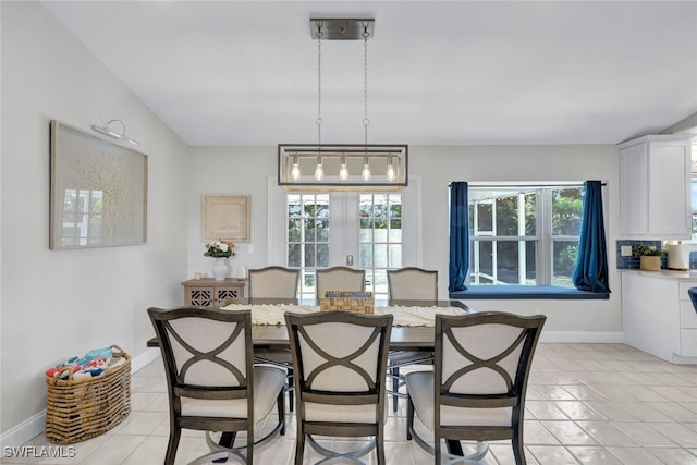 1533 San Marco Rd, Marco Island, FL 34145 - dining room featuring light tile patterned flooring, a wealth of natural light, and baseboards