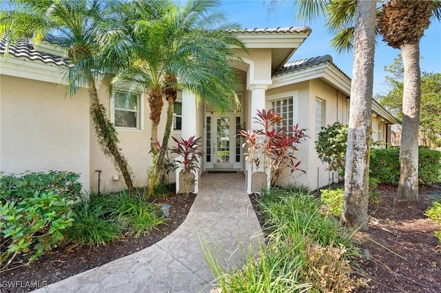 entrance to property with french doors