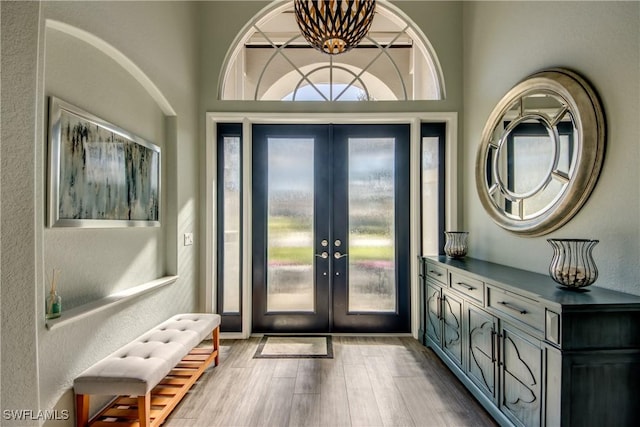 foyer entrance featuring wood-type flooring