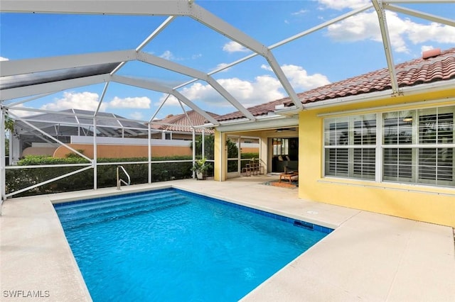 7912 Umberto Ct, Naples, FL 34114 - view of swimming pool with a patio and glass enclosure
