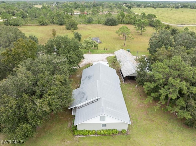 aerial view featuring a rural view