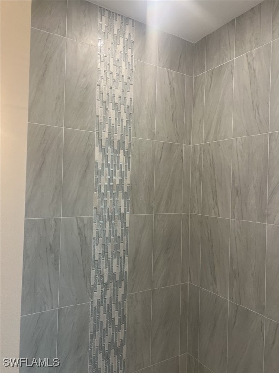 interior details featuring tiled shower