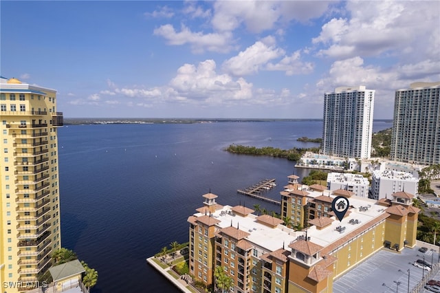 property view of water featuring a view of city