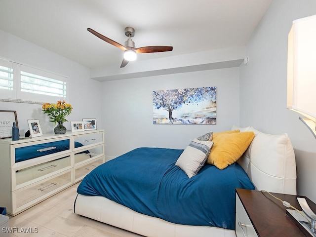 bedroom with a ceiling fan