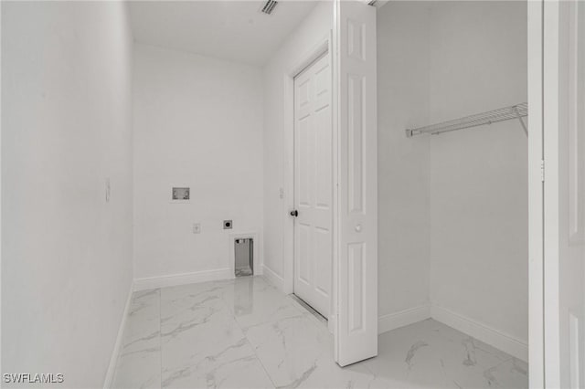 laundry room featuring electric dryer hookup and hookup for a washing machine