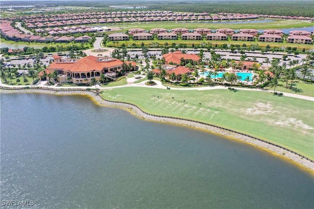 28131 Edenderry Ct, Bonita Springs, FL 34135 - aerial view of residential area with a large body of water and a pool