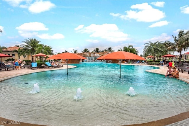 28131 Edenderry Ct, Bonita Springs, FL 34135 - community pool with a patio area