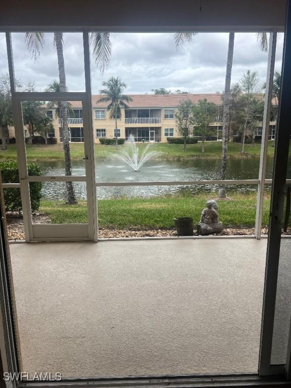 doorway with a water view