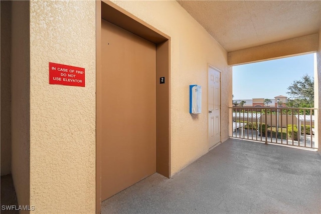 hallway with elevator