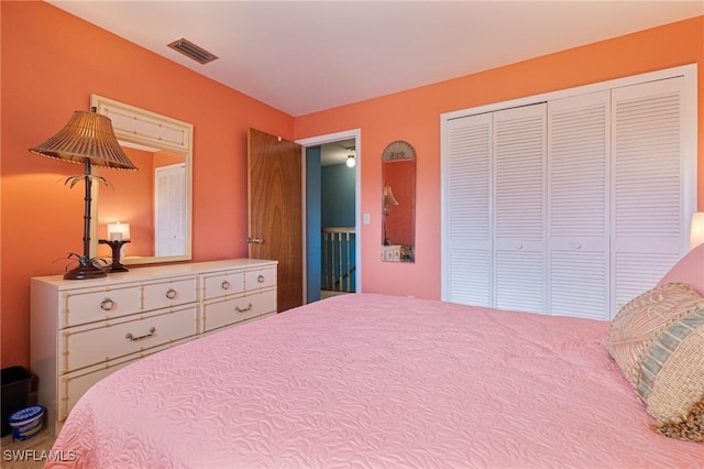 bedroom featuring a closet