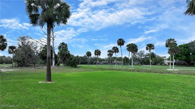 view of property's community featuring a lawn