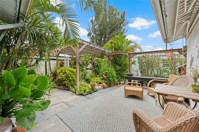 view of patio / terrace featuring a pergola