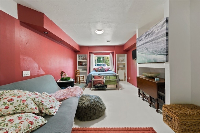 bedroom with a textured ceiling