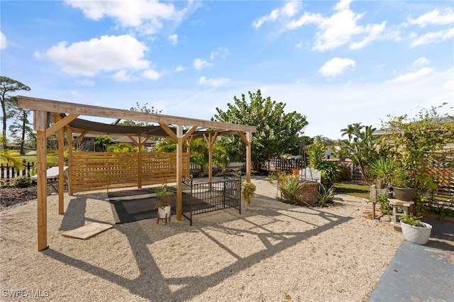 surrounding community with a pergola