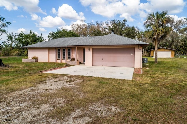 ranch-style house with a front yard