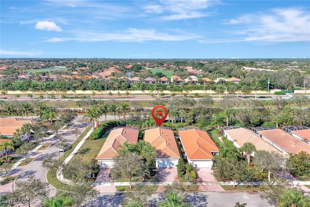 aerial view with a residential view