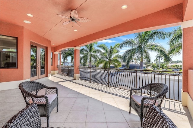 view of patio / terrace with ceiling fan