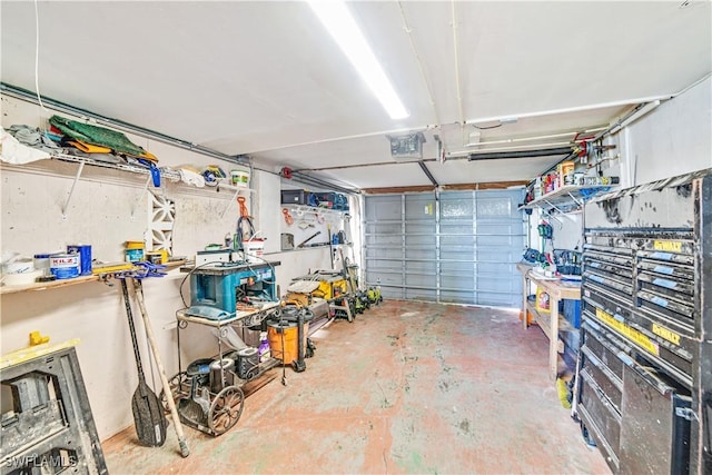 view of garage