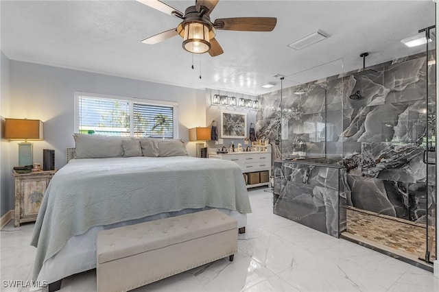 bedroom with ceiling fan