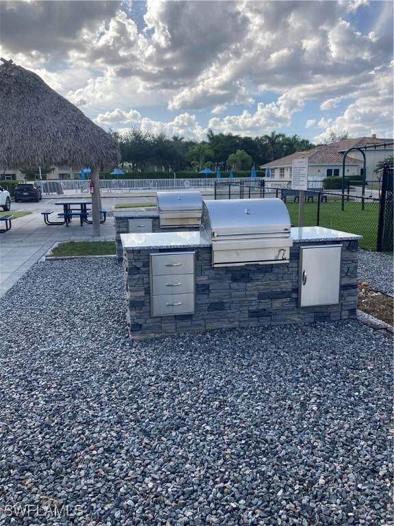 view of patio / terrace with a grill