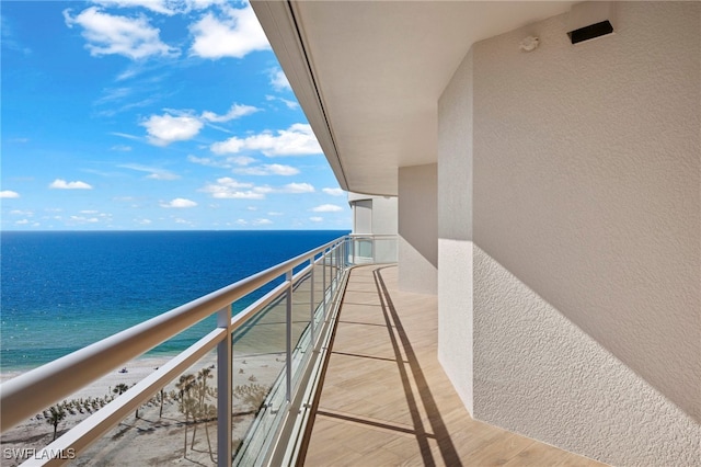 balcony with a water view