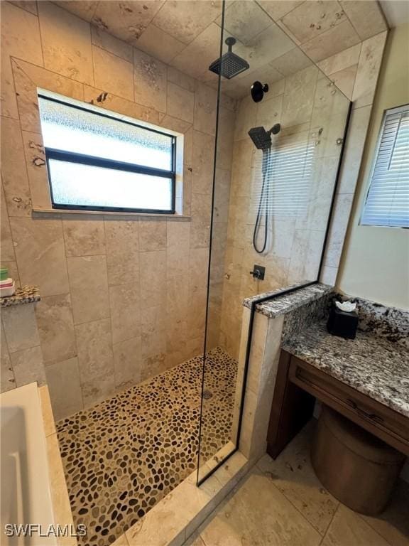 bathroom with walk in shower