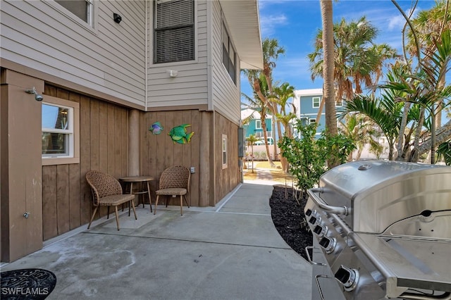 view of patio with area for grilling