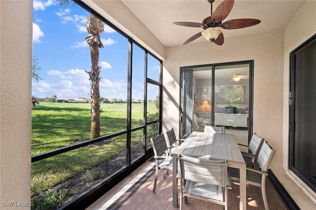 view of sunroom