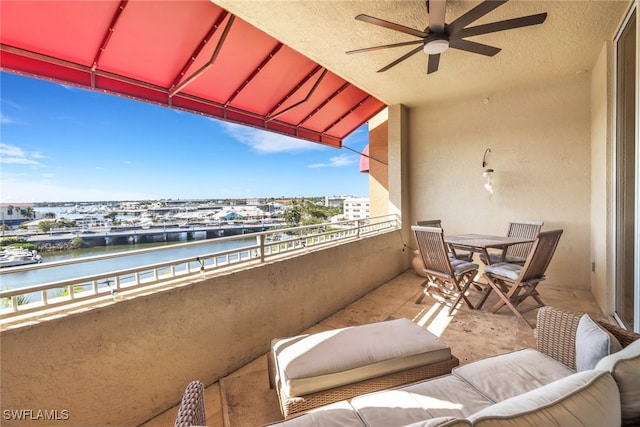 balcony with a water view