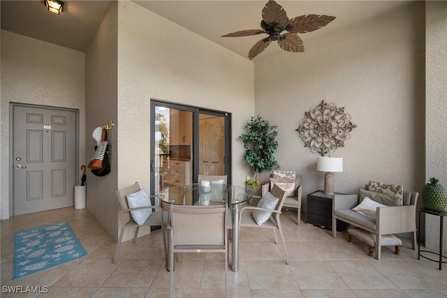 view of patio with ceiling fan