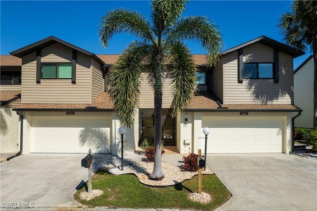 view of front of property featuring a garage