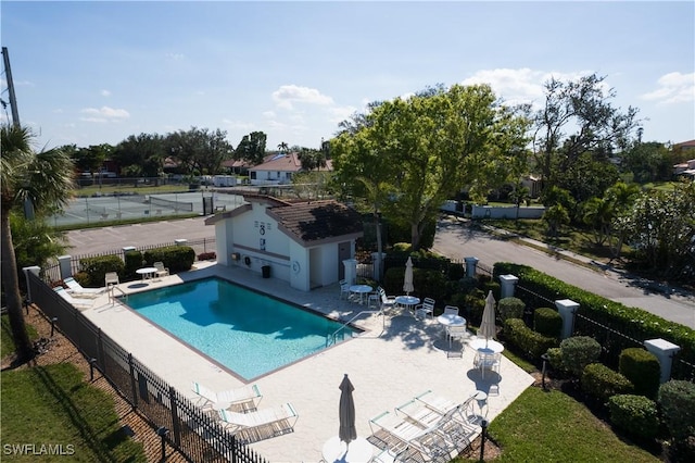 view of pool with a patio area