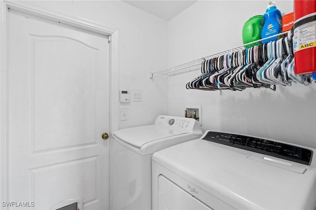 laundry room featuring laundry area and independent washer and dryer