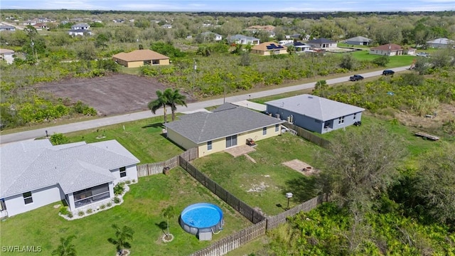 aerial view with a residential view