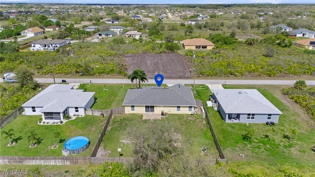 aerial view featuring a residential view