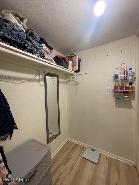 walk in closet featuring light hardwood / wood-style floors